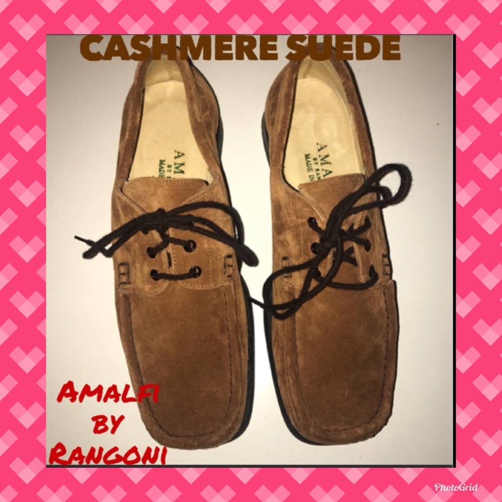 NWOT AMALFI by Rangoni LUXURIOUS Italian Cashmere Suede Leather Flats Loafers
